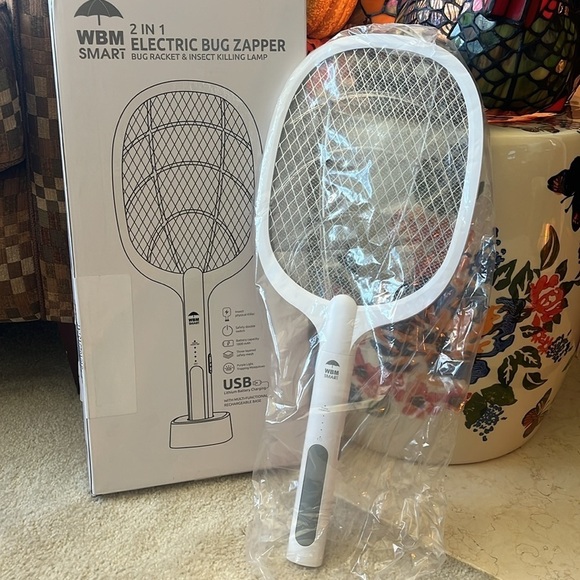 Brand New 2-in-1 Electric Bug Zapper Racket Insect Killing Lamp USB Rechargeable - Picture 5 of 10